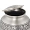Adult Cremation Funeral Urn for Human Ashes, Pewter Etched Cross with Velvet Bag